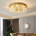 Golden ceiling canopy crystal pendant luxury ceiling lamp